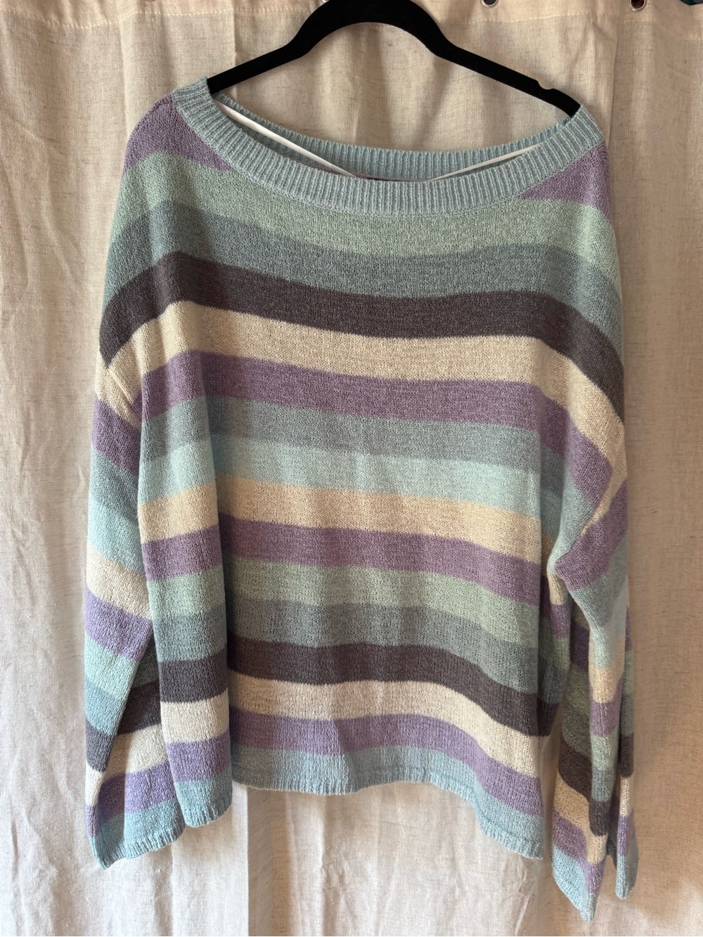 torrid Pastel Striped Scoop Neck Sweater
